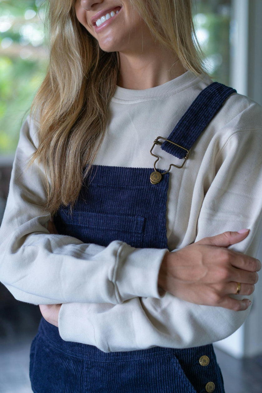 Adult Navy Chunky Cord Overalls