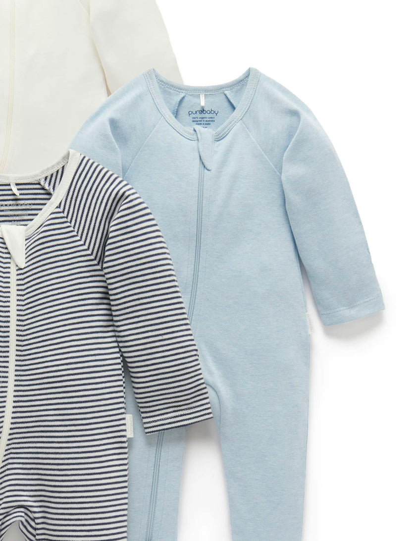 4 Pack Zip Growsuit Vanilla Nautical Pack