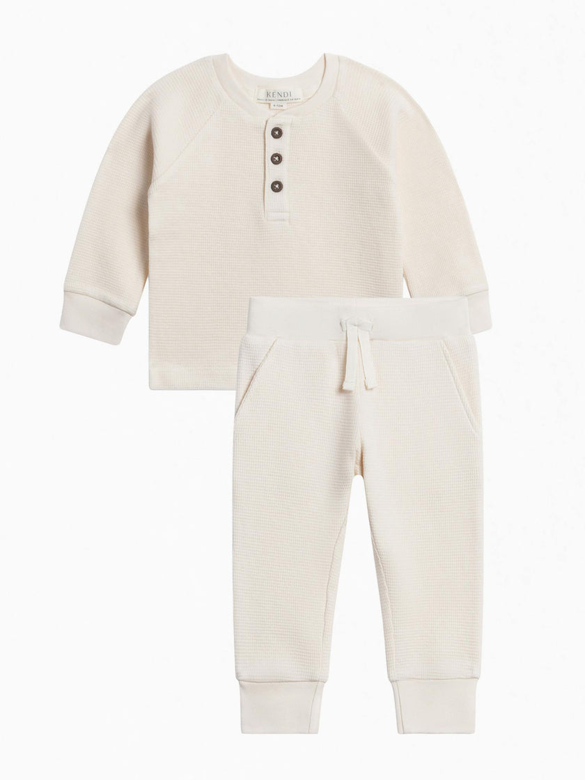 Organic Boy Fall Henley Waffle Set