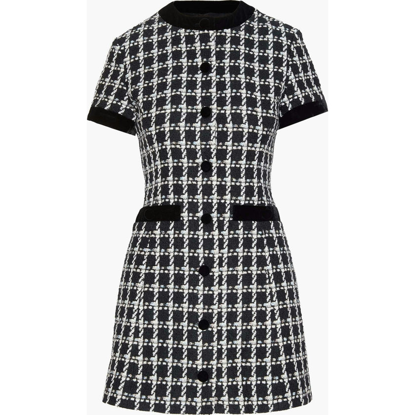 The Allegra Dress - Black and White Tweed