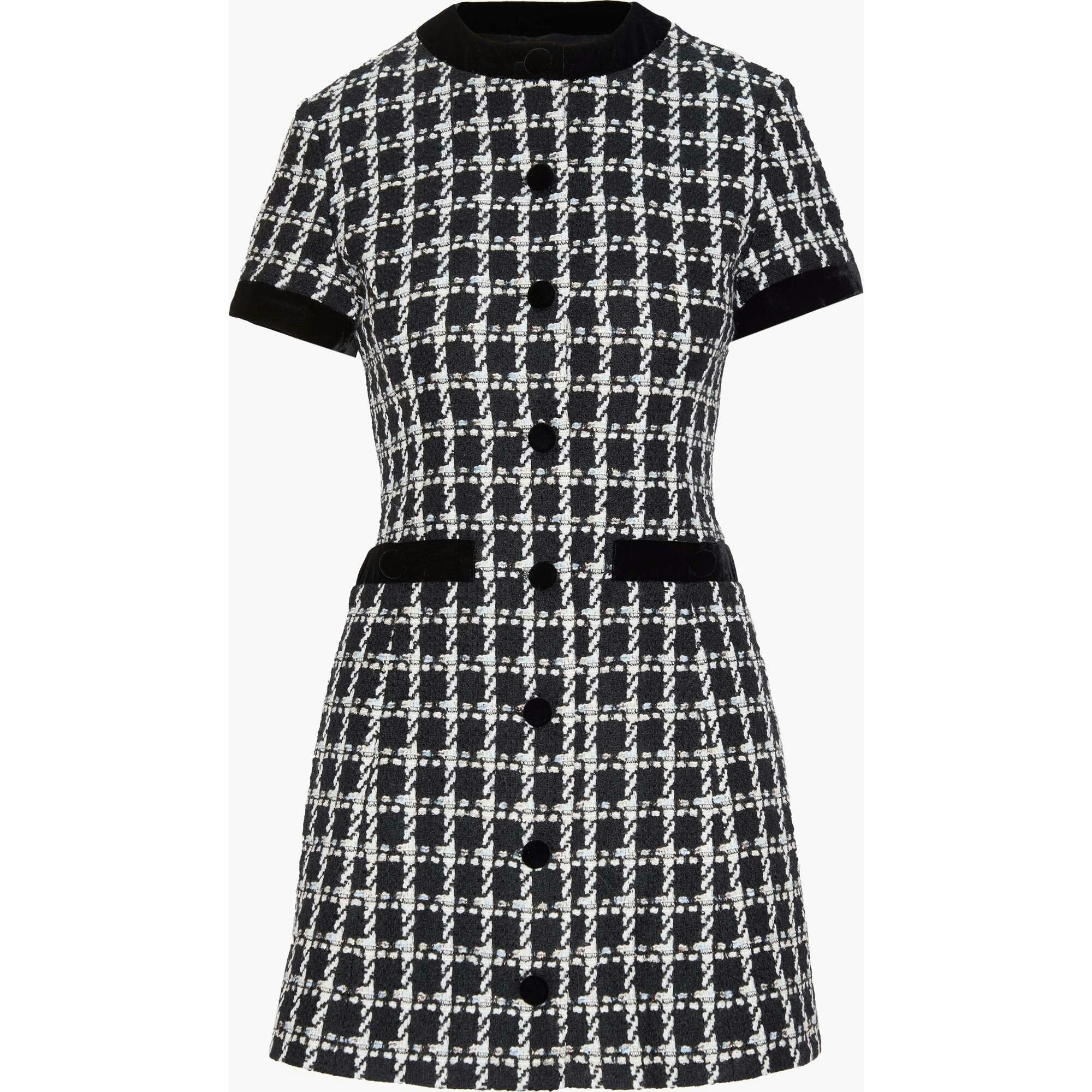 The Allegra Dress - Black and White Tweed