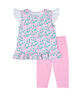 Floral Print Top with Capri Leggings