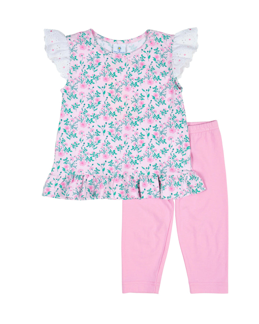 Floral Print Top with Capri Leggings