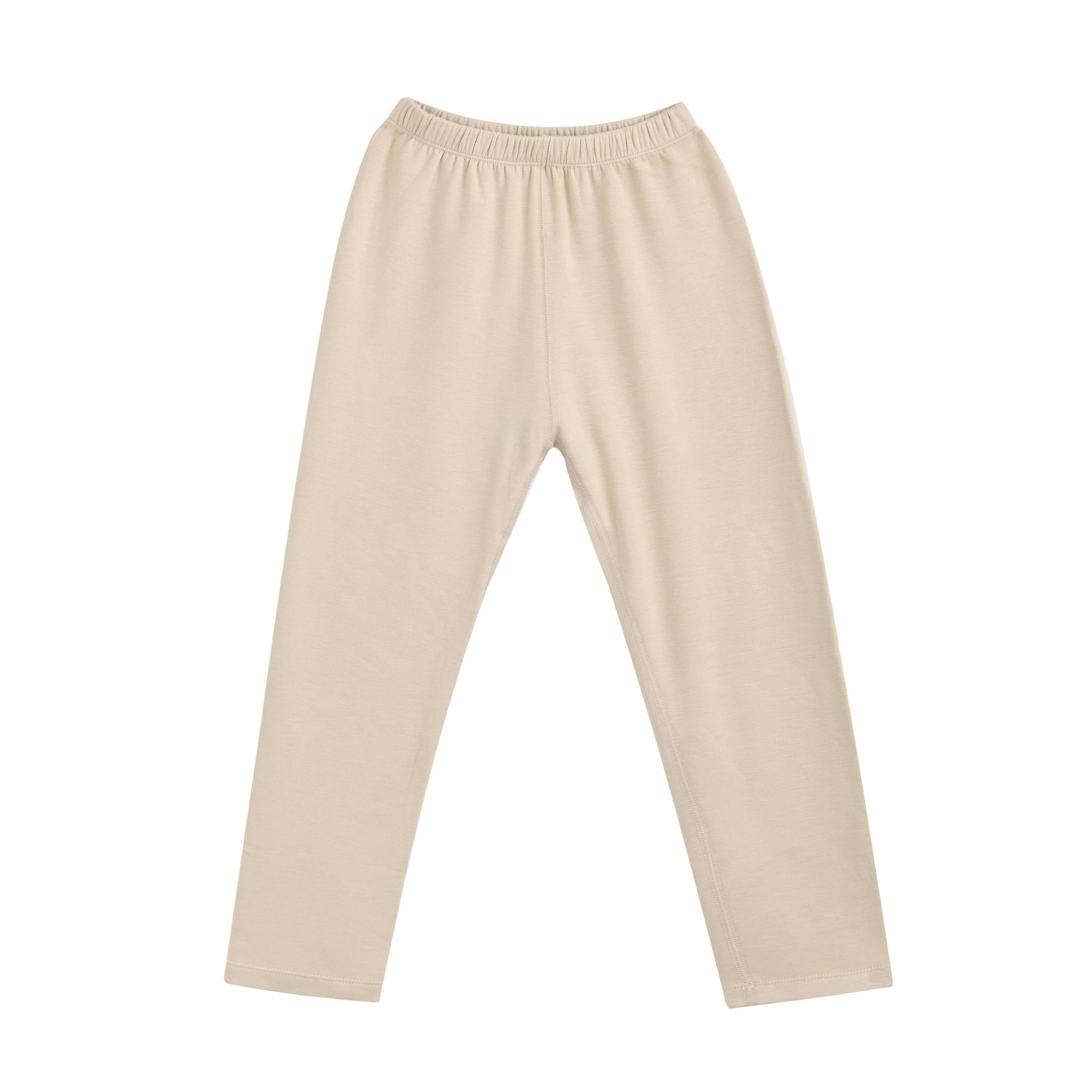 Beige Solid Wool-Blend Pajama Set