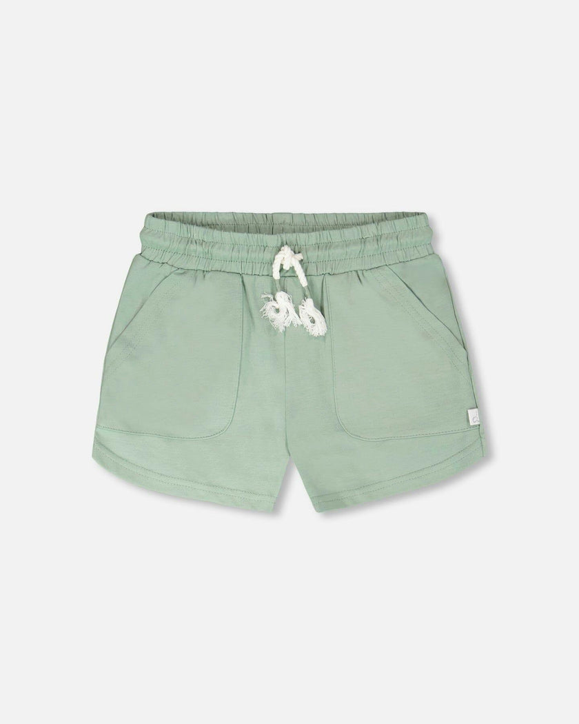 Organic Cotton Jersey Shorts Sage Green