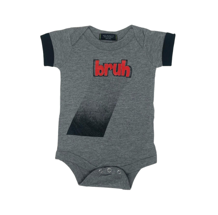 Bruh... Heather Grey Baby Onesie - Unisex for Boys and Girls