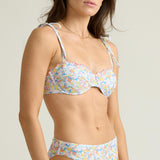 women's jasmine blossom cup bikini top with tie straps