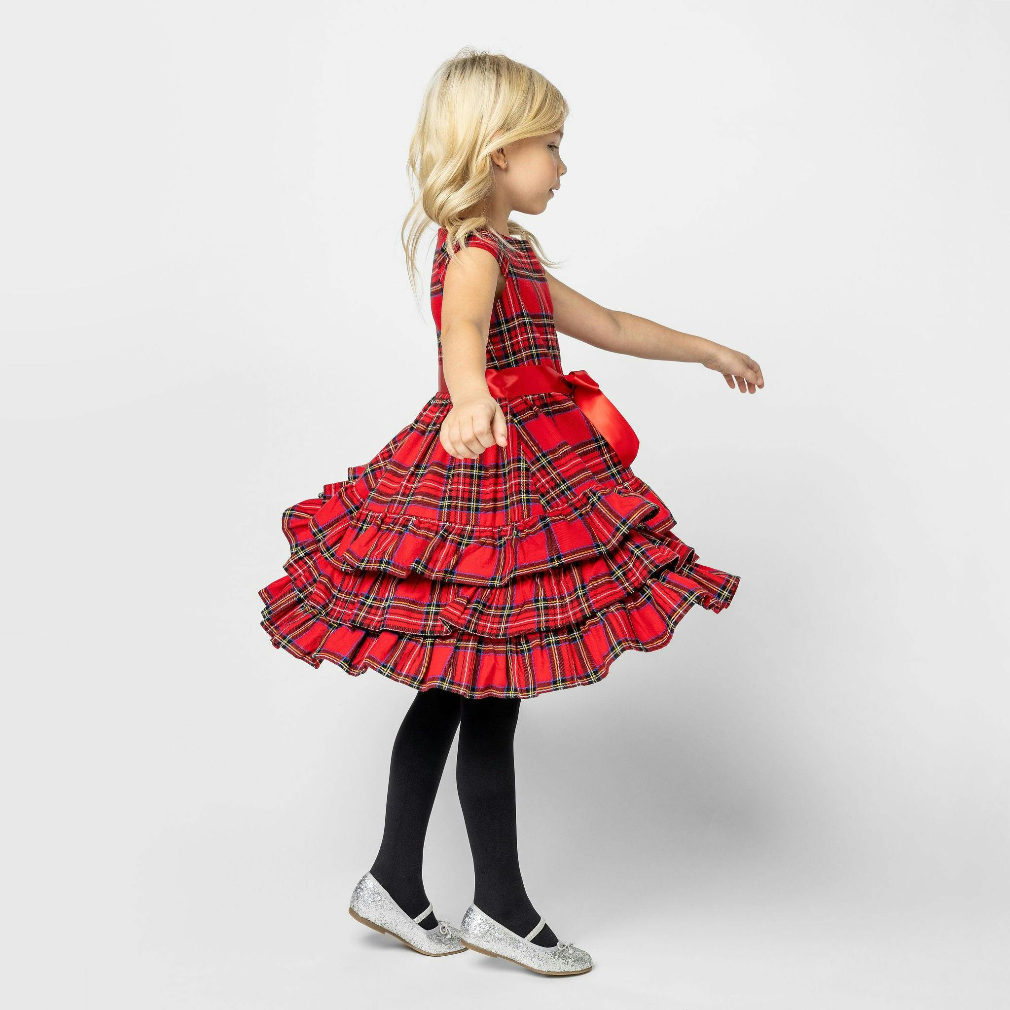 Arabella Frill Plaid Tartan Girls Party Dress