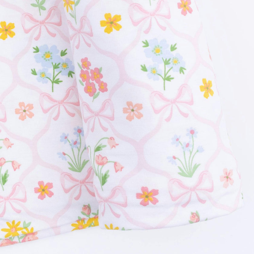 Spring Blooms Bow Trellis - Swaddle Blanket