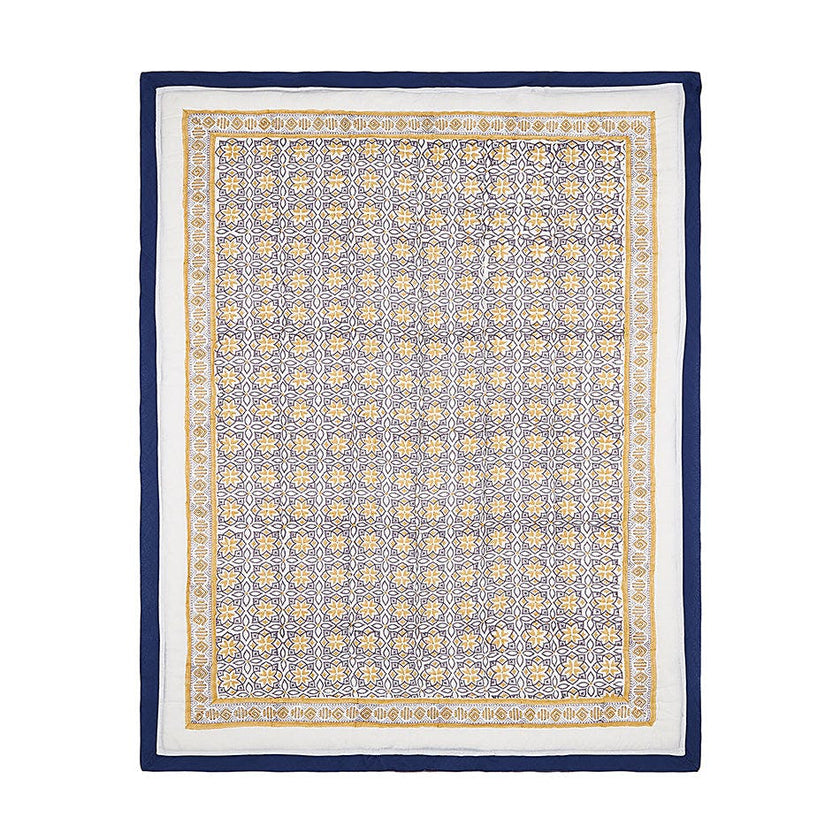 Block-Printed Cotton Crib Quilt