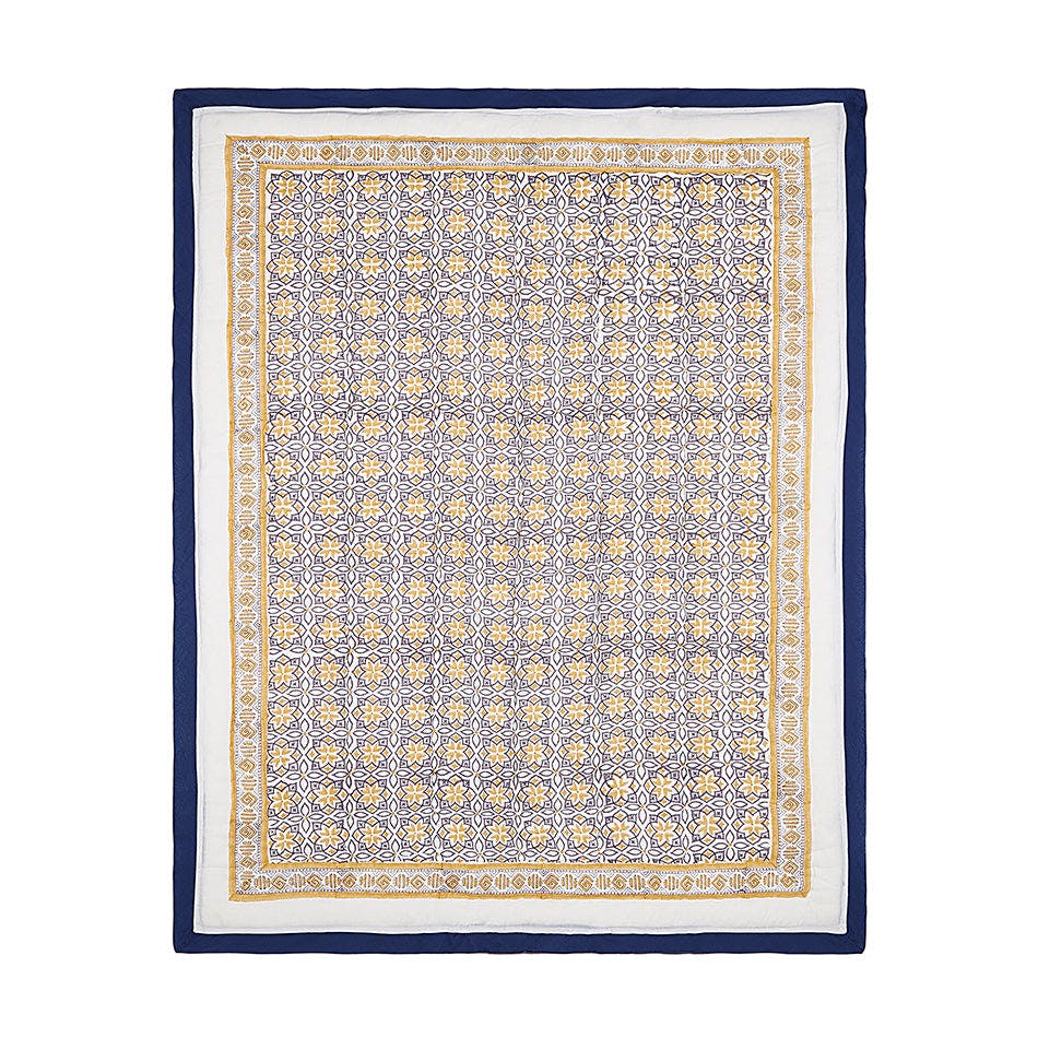 Block-Printed Cotton Crib Quilt