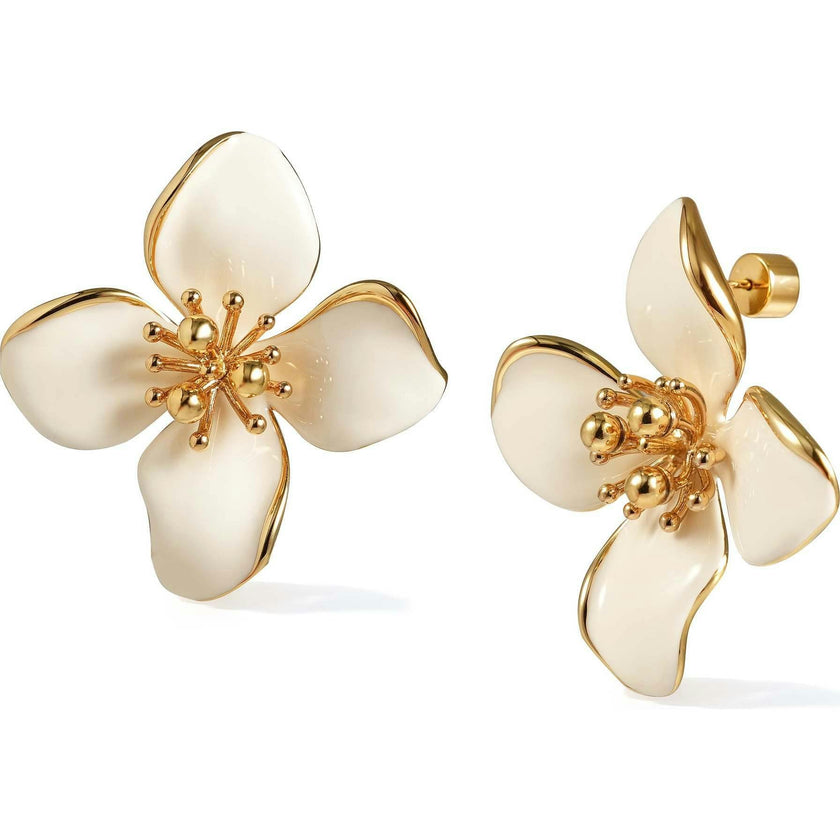 Large Iris Blossom Stud Earrings