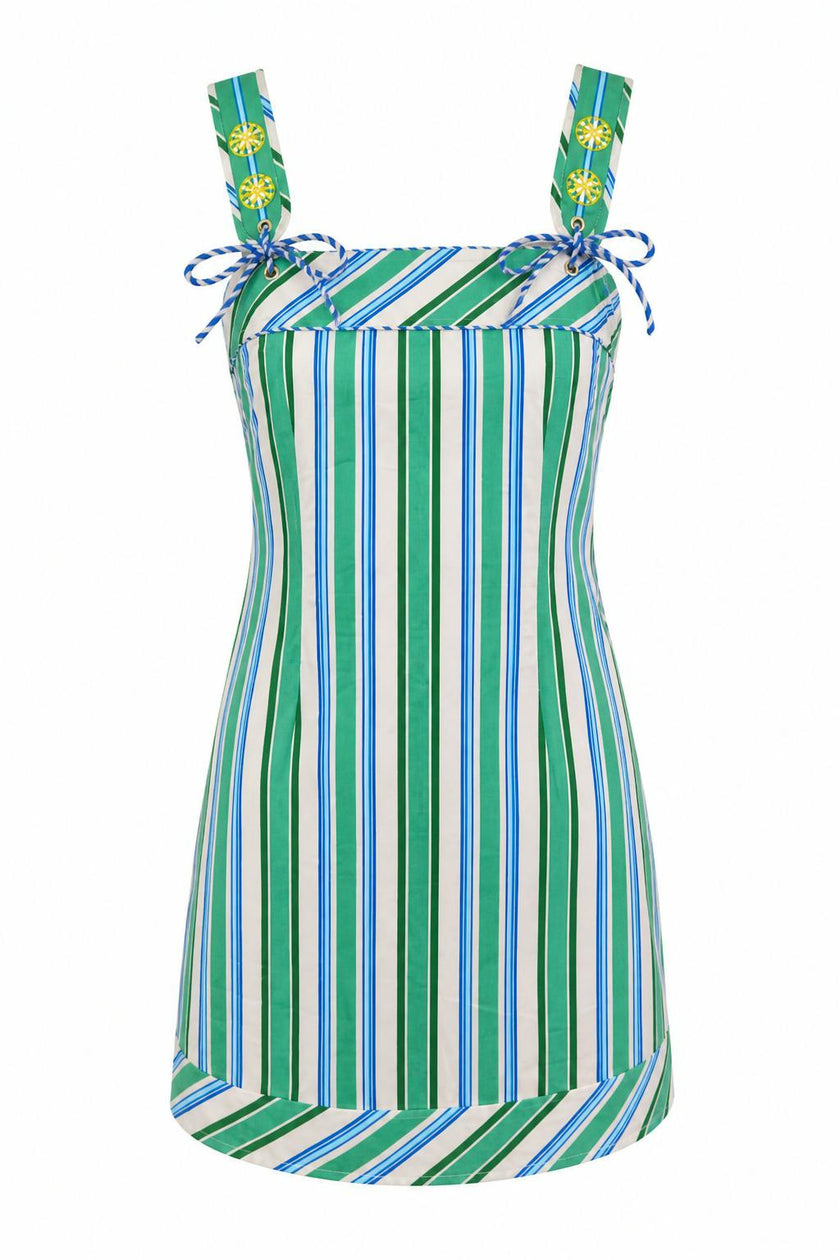 Blaine Luca Emerald Stripe Mini Dress