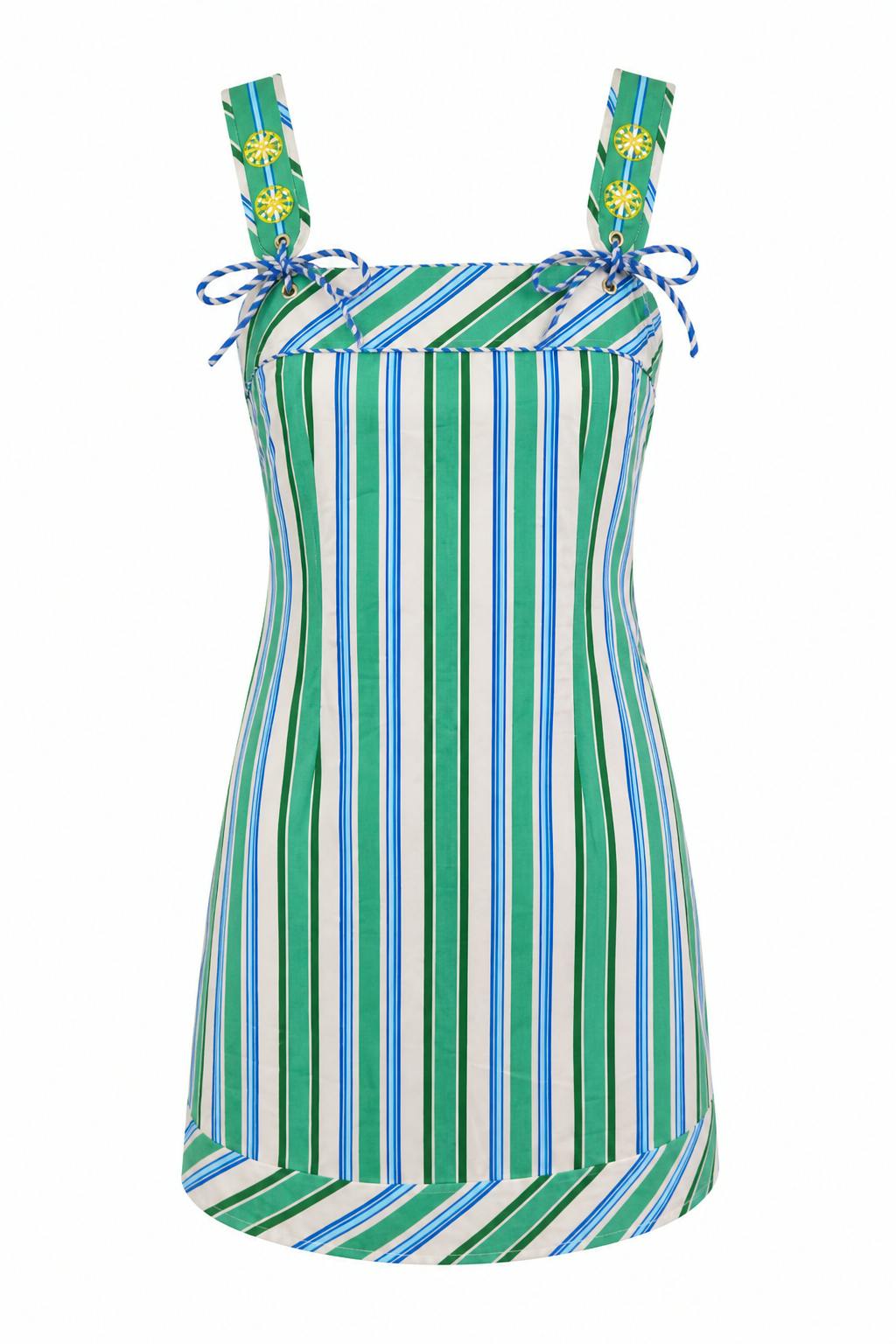 Blaine Luca Emerald Stripe Mini Dress