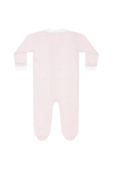 Pink Herringbone Zipper Footie