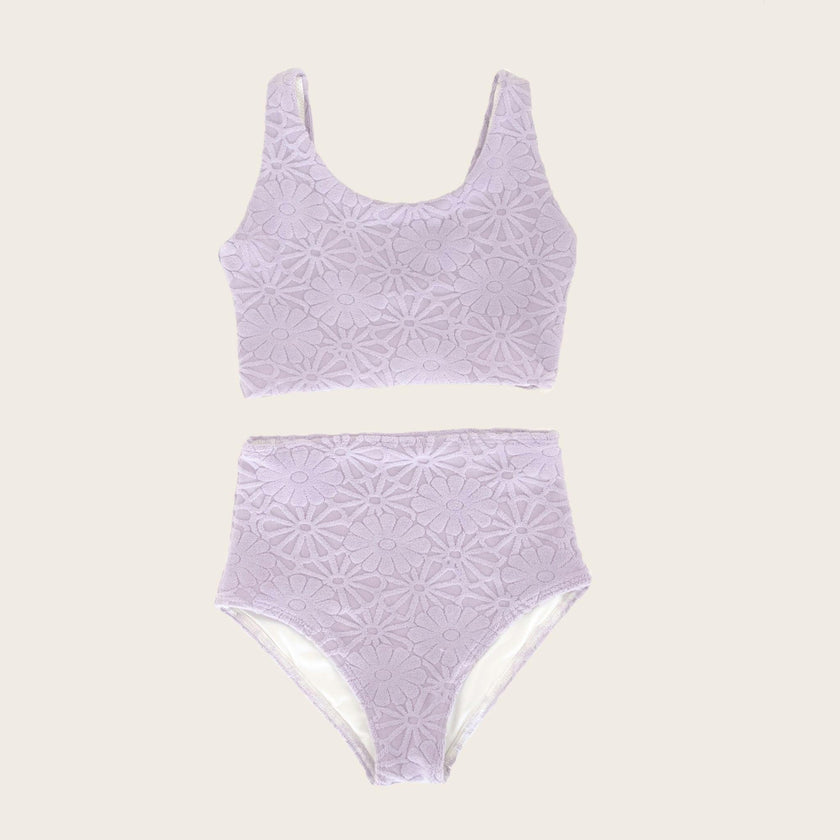 Terry Lavender Floral Two Piece Tank