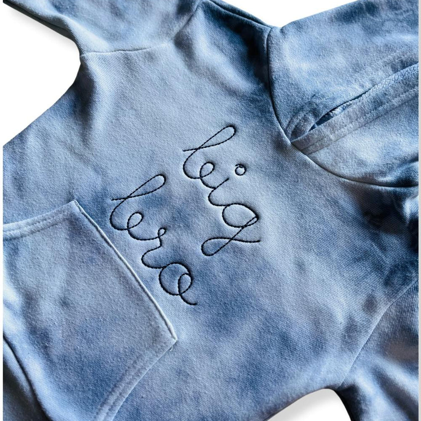 big bro + "big sis" Supersoft Marble Tie Dye Hoodie