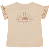 Flutter Sleeve Flower Graphic Print T-Shirt