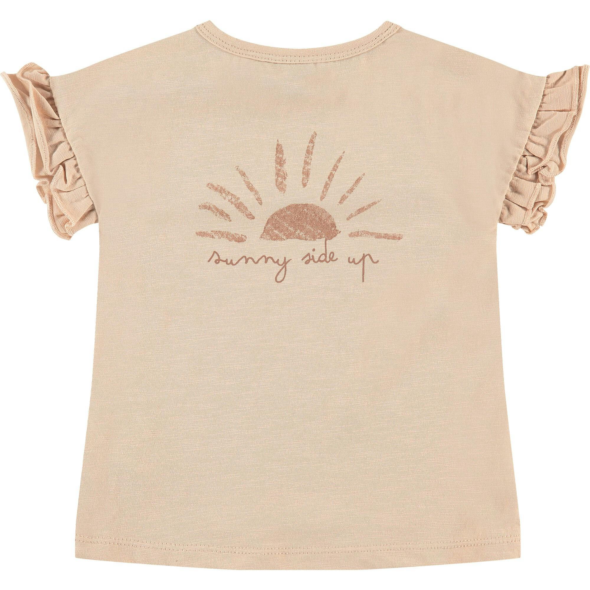 Flutter Sleeve Flower Graphic Print T-Shirt