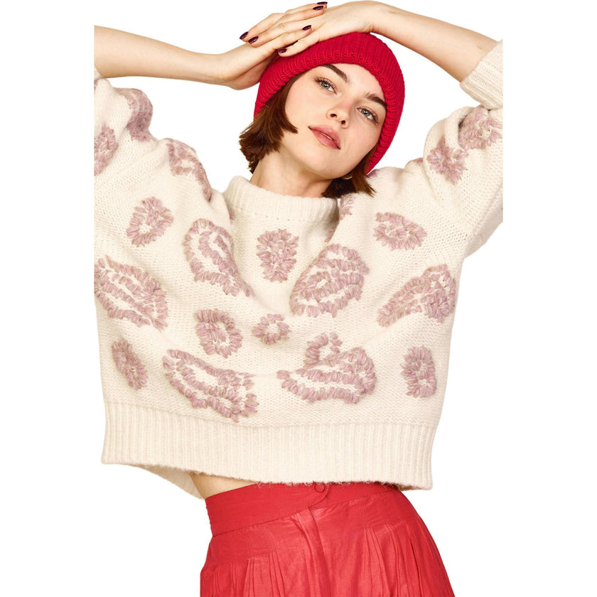 Cusco Waterlily Pullover in Ivory/Fawn