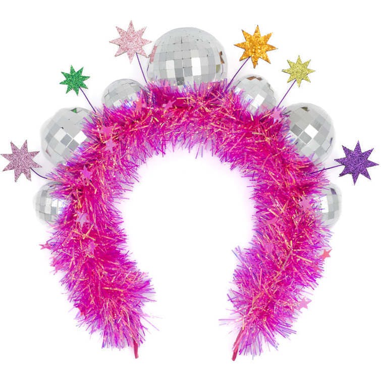Pink Disco Ball Party Novelty Headband