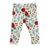 Girls Basic Leggings in Poinsettia