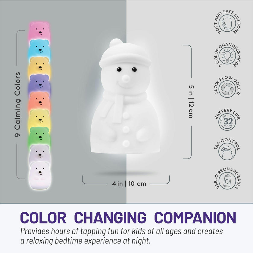 LumiPets® Stanley the Snowman- Children's Touch Night Light Junior