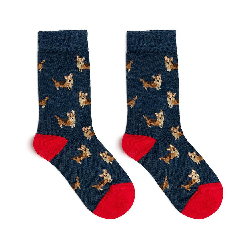 Great British Socks - Navy Blue Corgi