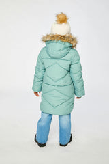 Long Winter Puffer Coat Sage Green