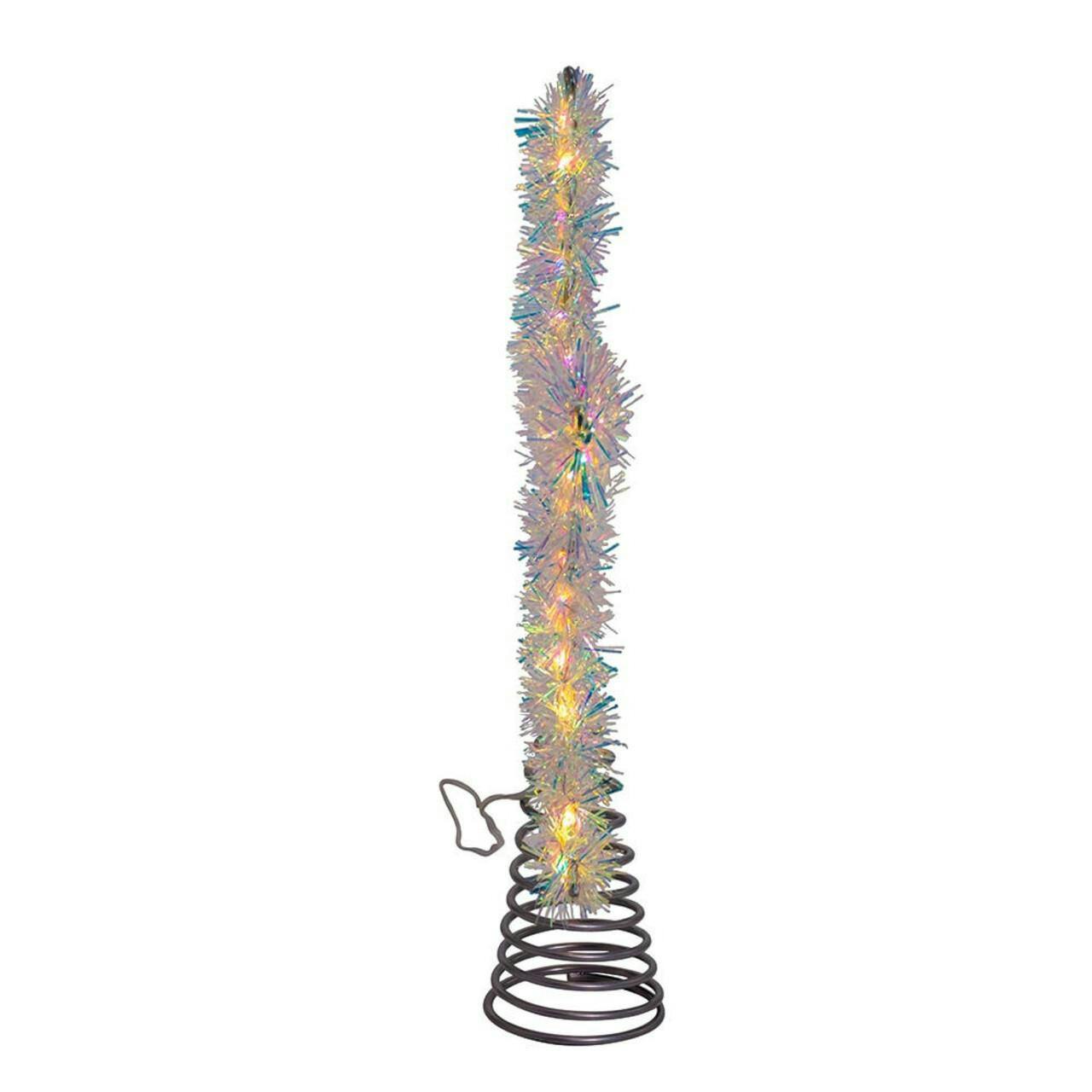 Kurt Adler 12.2-Inch Tinsel Star Tree Topper with Warm White LED Lights