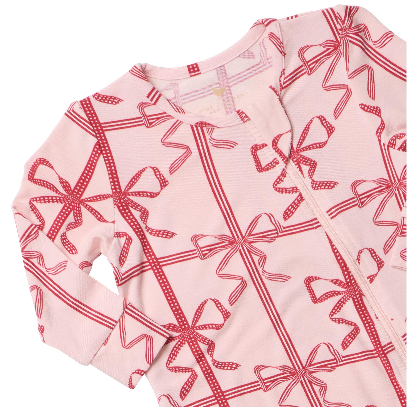 Baby Bamboo Romper - Pink Present Bow