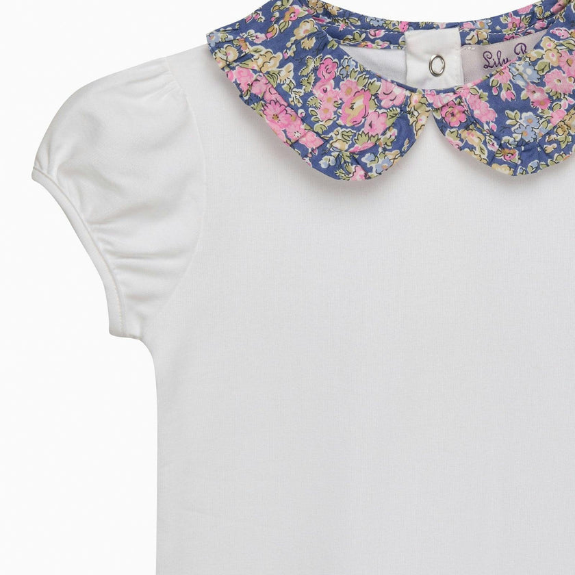 Baby Short-Sleeved Pie Crust Bodysuit in Tatum