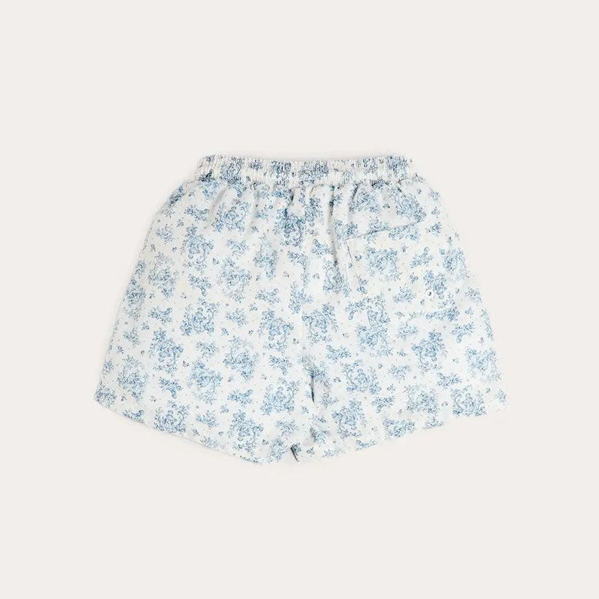 Audrey Toile Drawstring Swim Shorts in Blue (12mths- 10yrs)