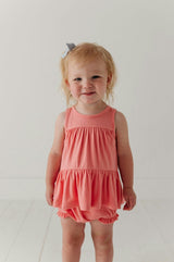 Baby Girl Double Peplum Tank & Bloomer Set in Strawberry Ice