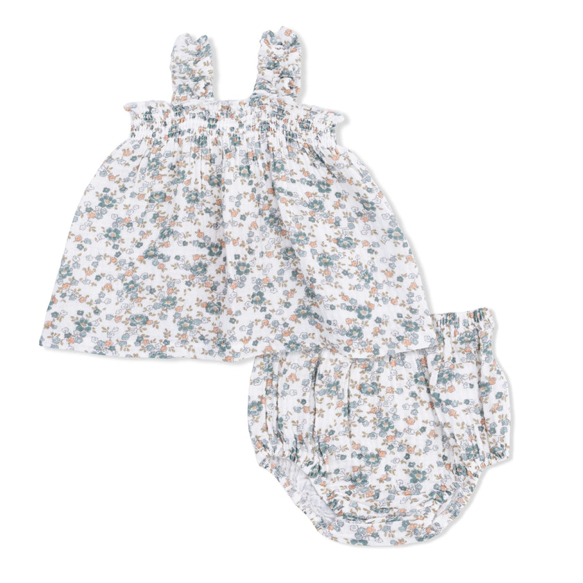 Camille Floral - Ruffly Strap Top and Bloomer
