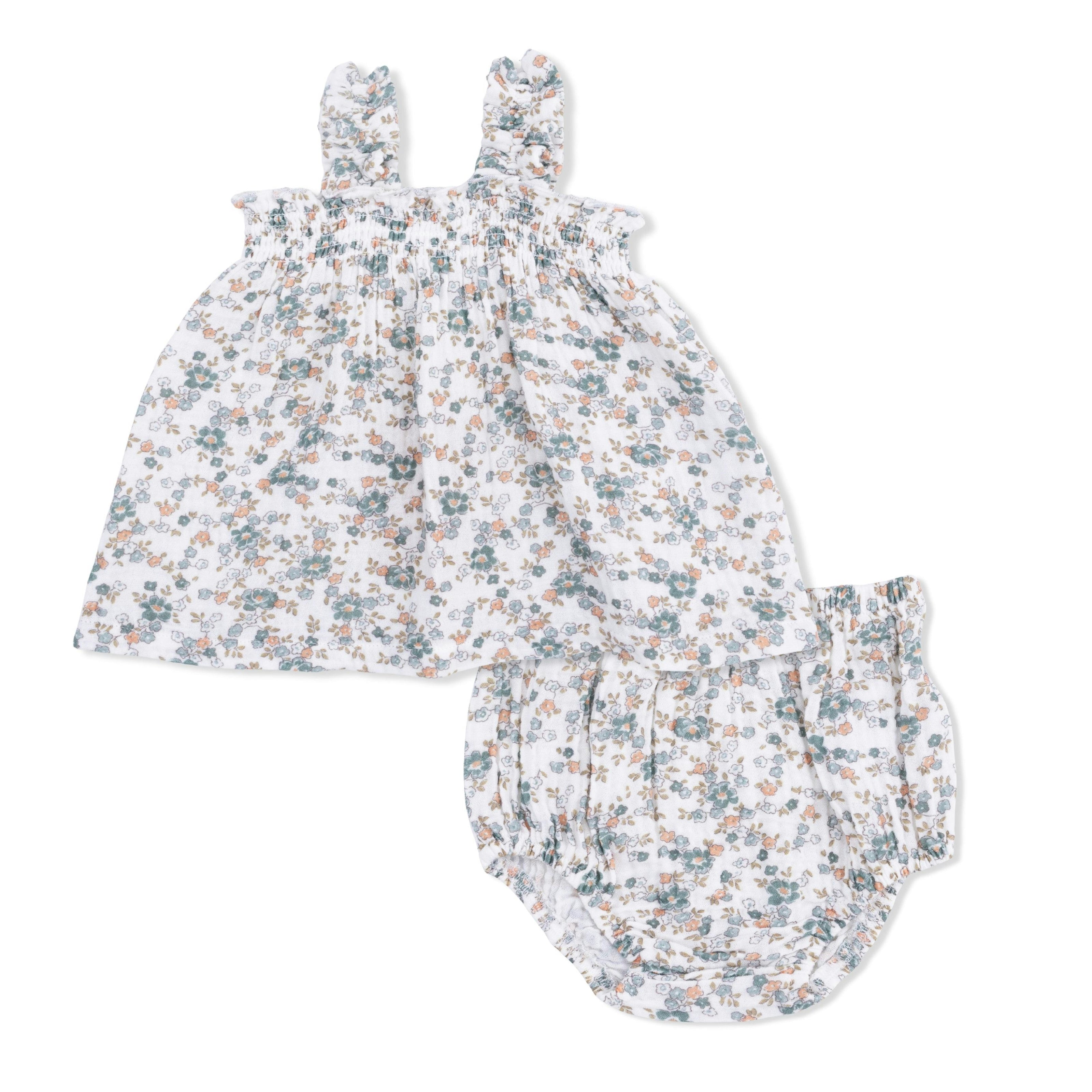 Camille Floral - Ruffly Strap Top and Bloomer