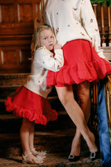 Mini Kendy Skirt in Poinsettia