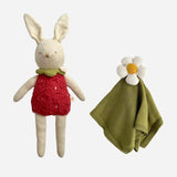 Bailey Strawberry Bunny Plush and Flower Lovey Set