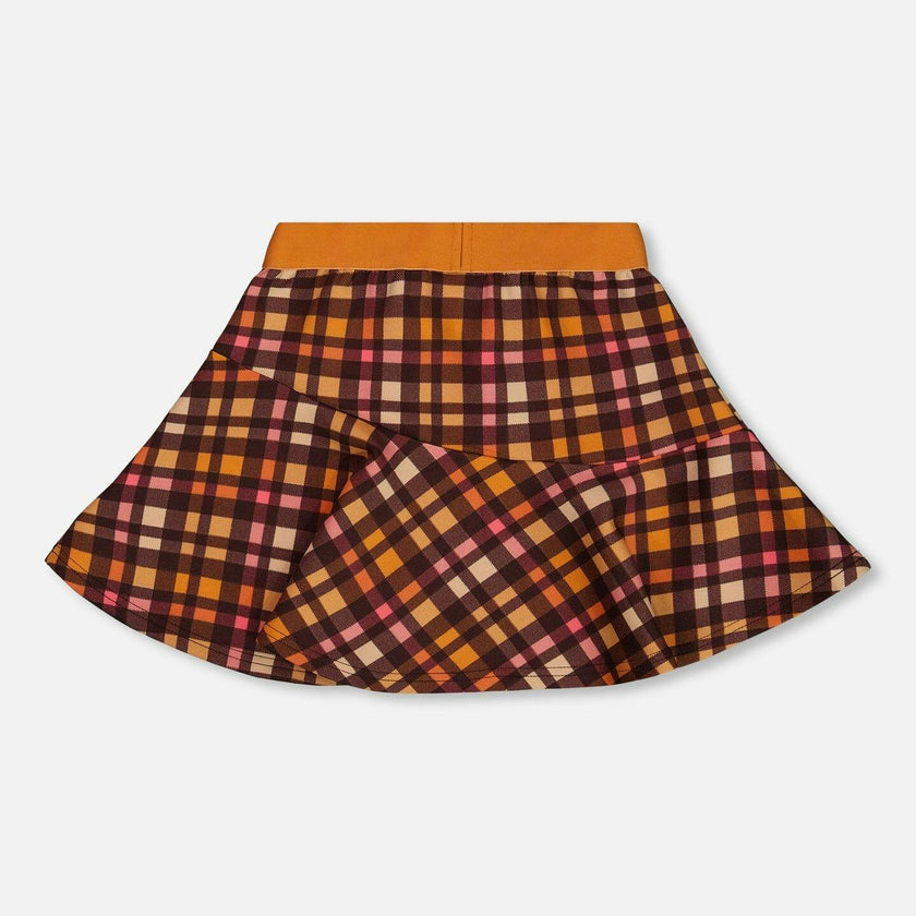 Milano Plaid Asymmetrical Flounce Mini Skirt