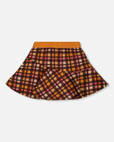 Milano Plaid Asymmetrical Flounce Mini Skirt