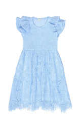 Mini Hattie Dress in Cornflower Blue Lace