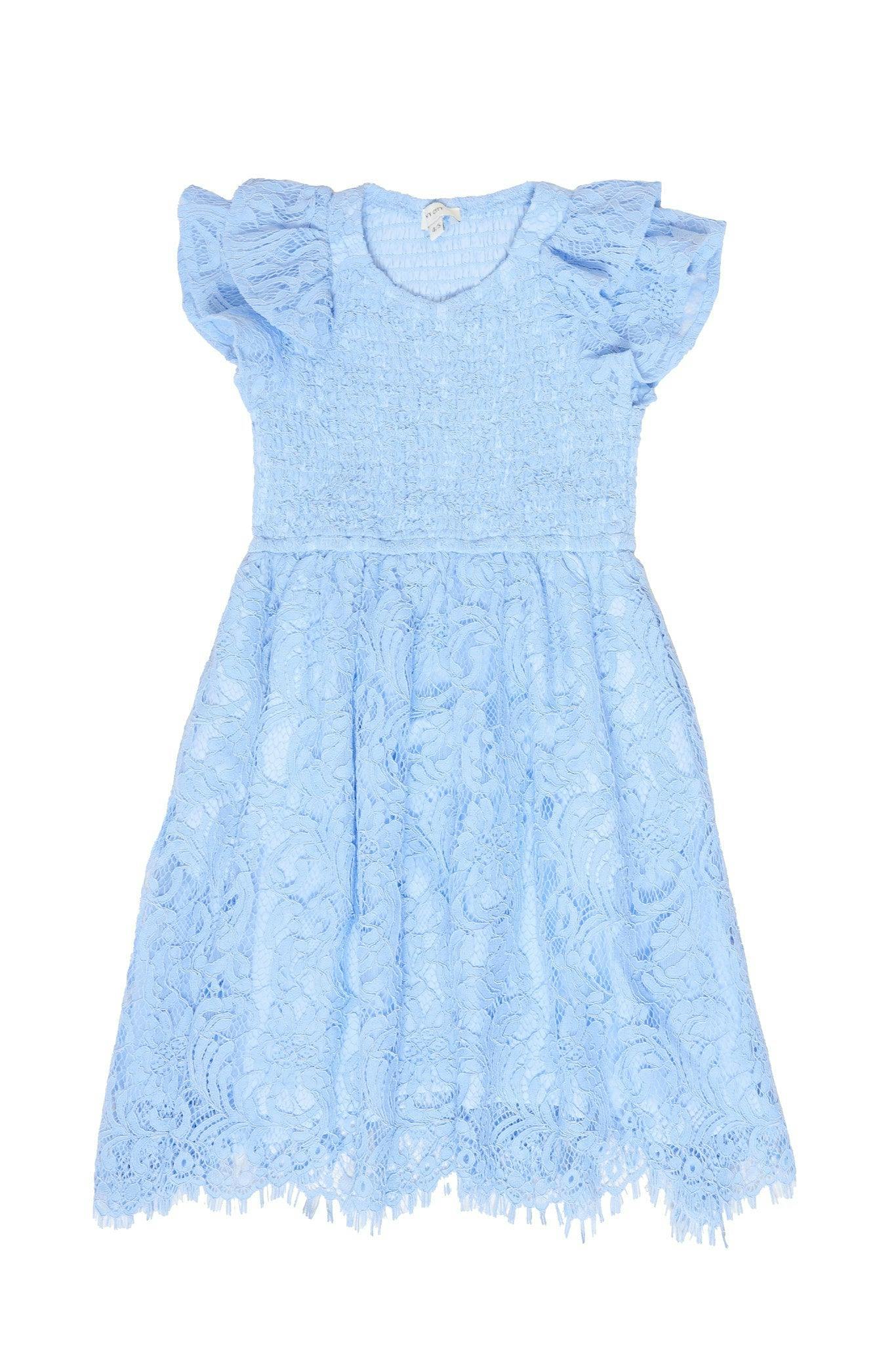 Mini Hattie Dress in Cornflower Blue Lace