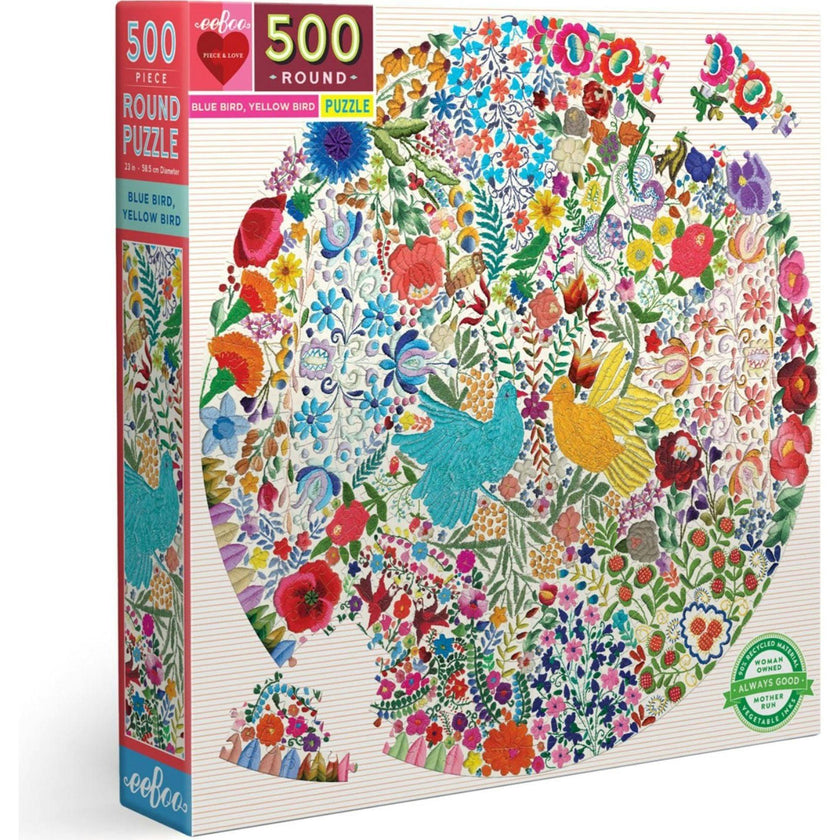 Piece and Love Blue Yellow 500 Piece Jigsaw Puzzle
