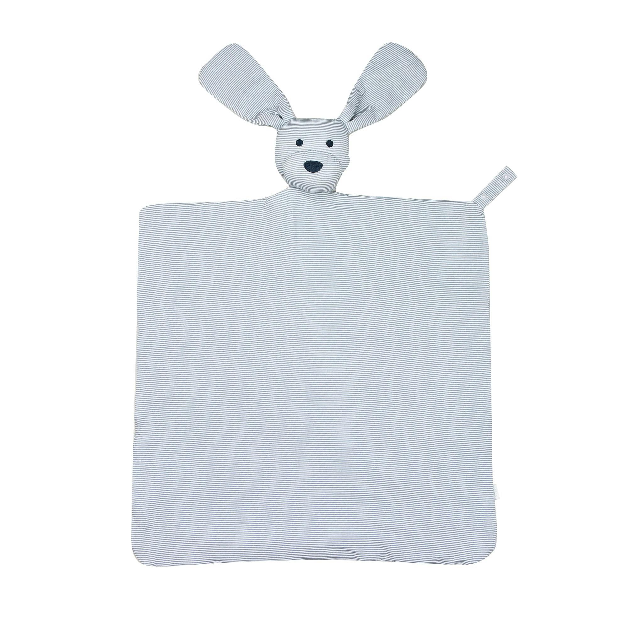 Dusty Blue Mini-Stripe Dog Lovey Blanket