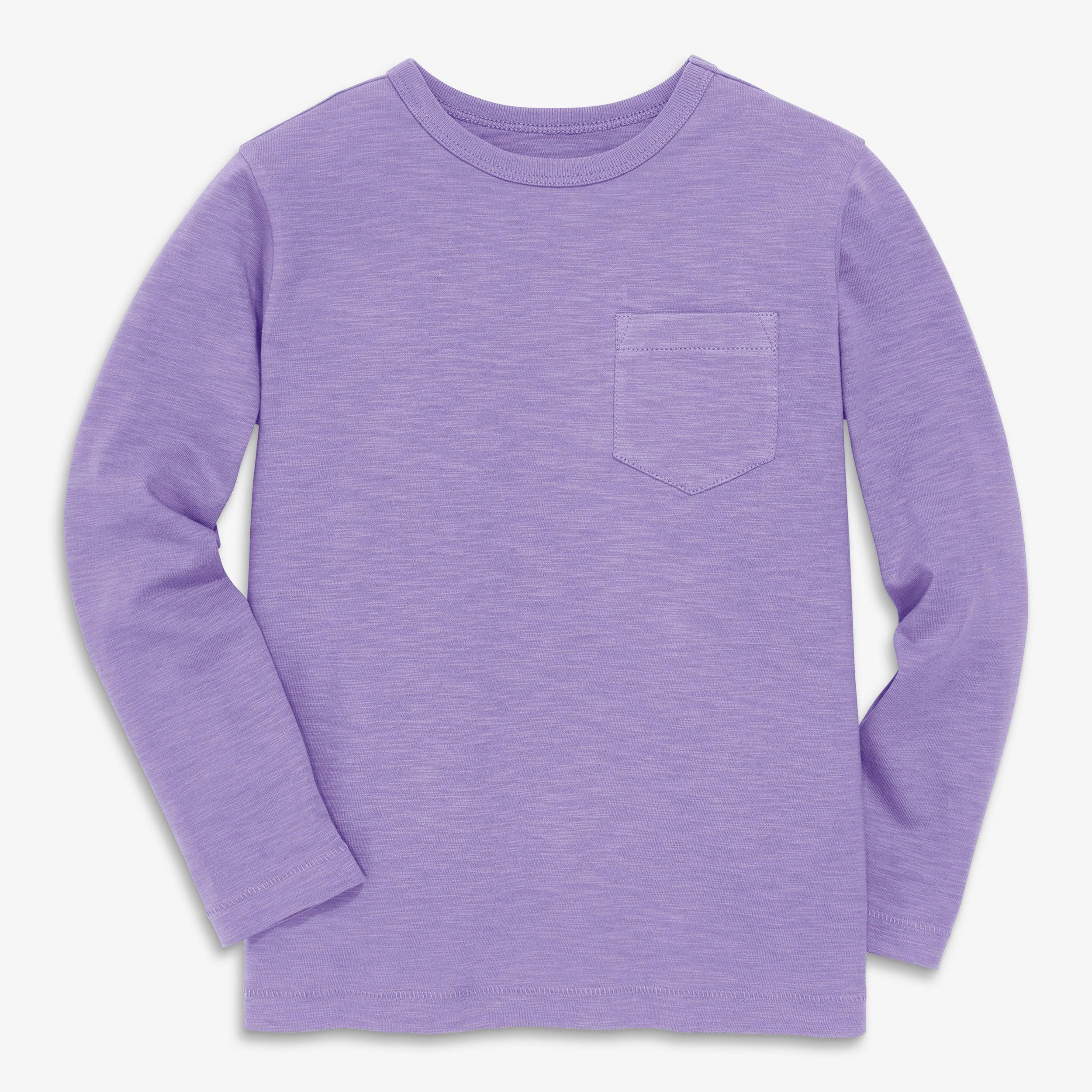 Kids long sleeve slub pocket tee