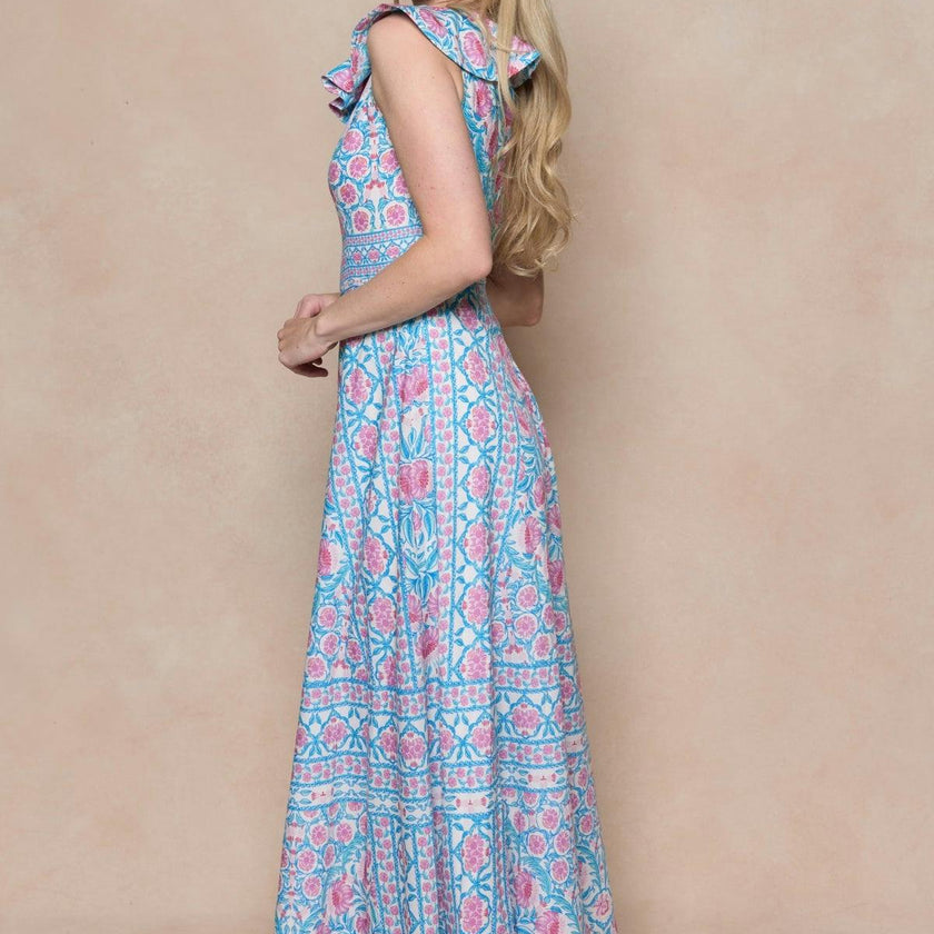 Samara Dress in Thistle Flower Mosaic Florise