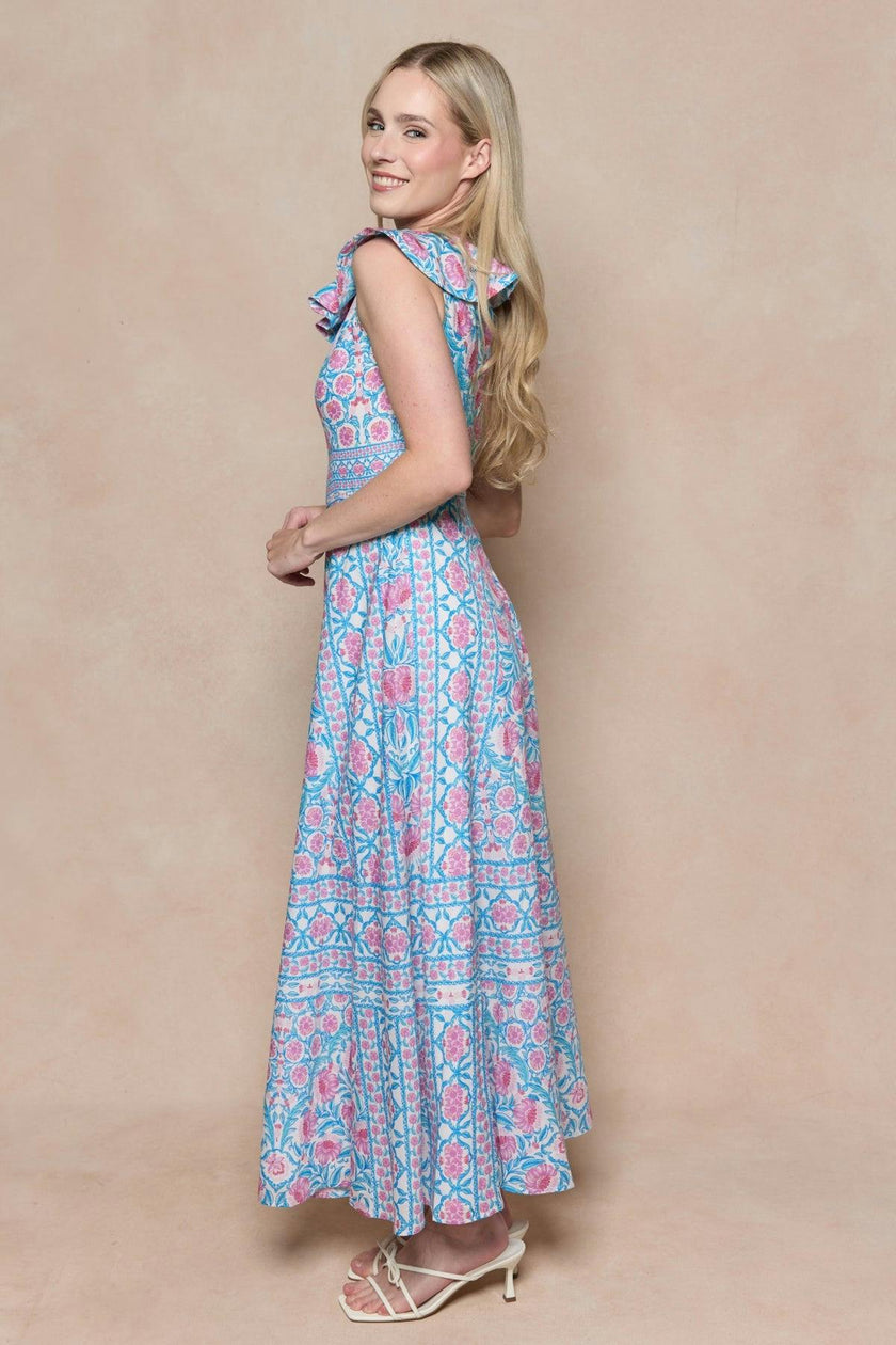 Samara Dress in Thistle Flower Mosaic Florise
