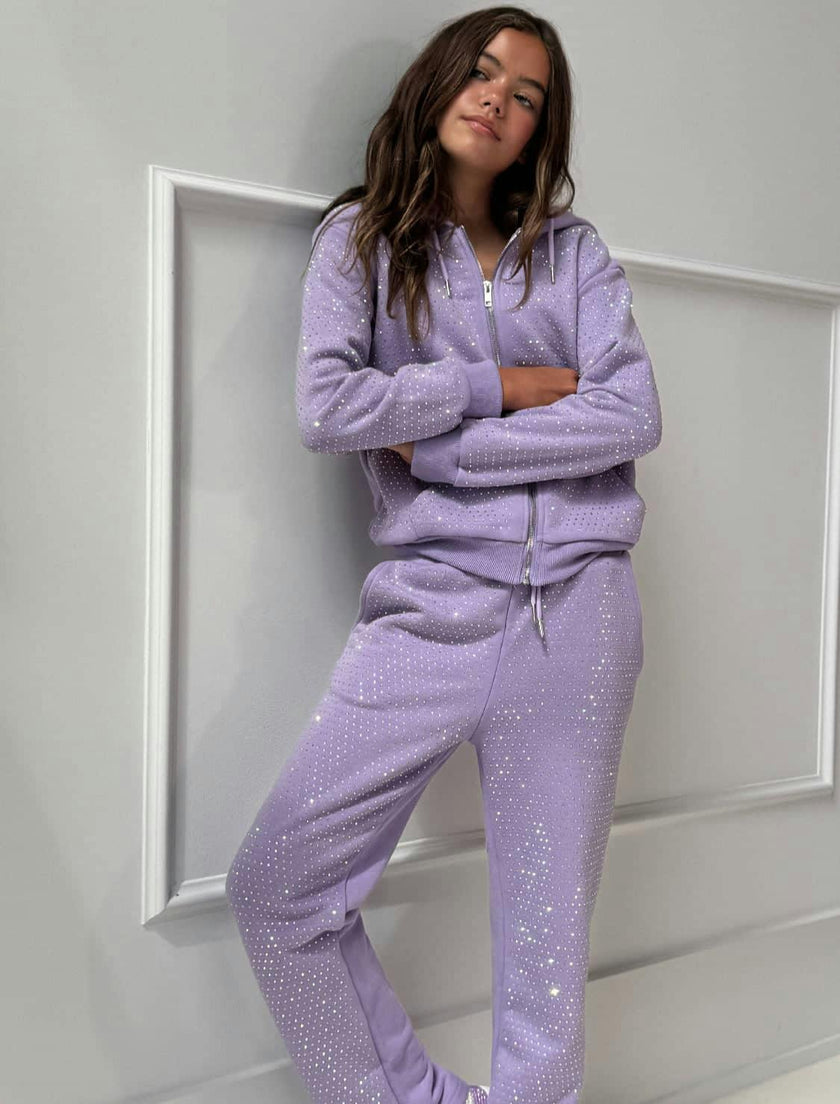 Lavender Crystal Hoodie Set – Teen/Women