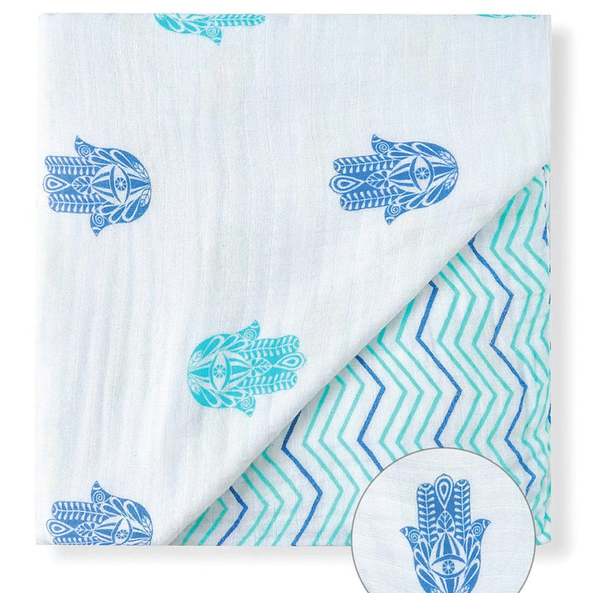 Organic Muslin Four-Layer Reversible Snug Blanket