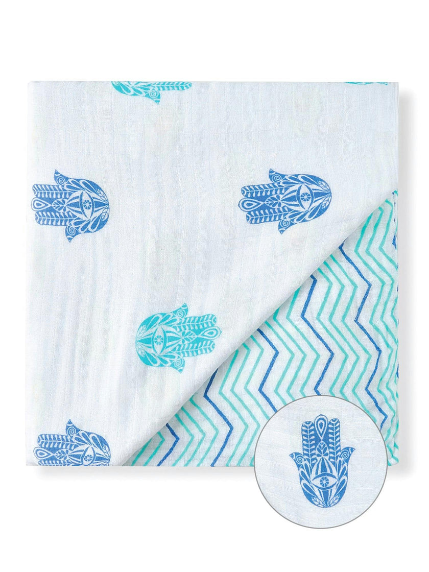 Organic Muslin Four-Layer Reversible Snug Blanket